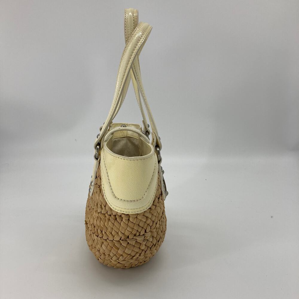 Michael Kors, brown basket weave, patten leather trim - Picture 4 of 11